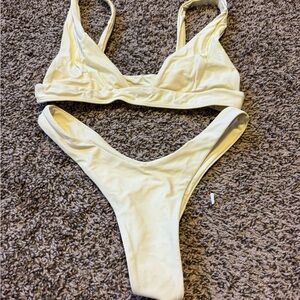 SHEIN Yellow Women's Swimsuit Set